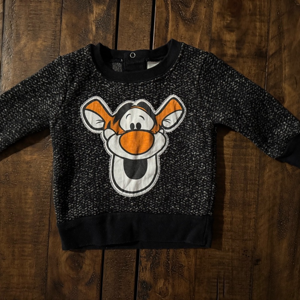 Vintage Disney Baby Black Tigger Pullover Sweatshirt, 3-6 months